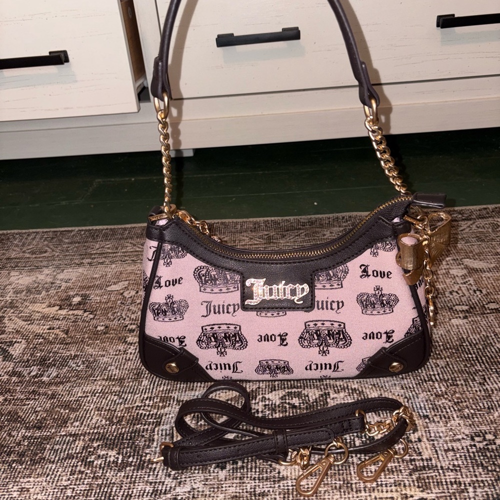 Juicy Couture Black and Pink Shoulder Bag